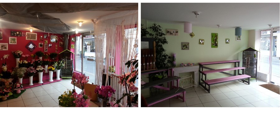 Rénovation boutique de fleurs - Avant / après